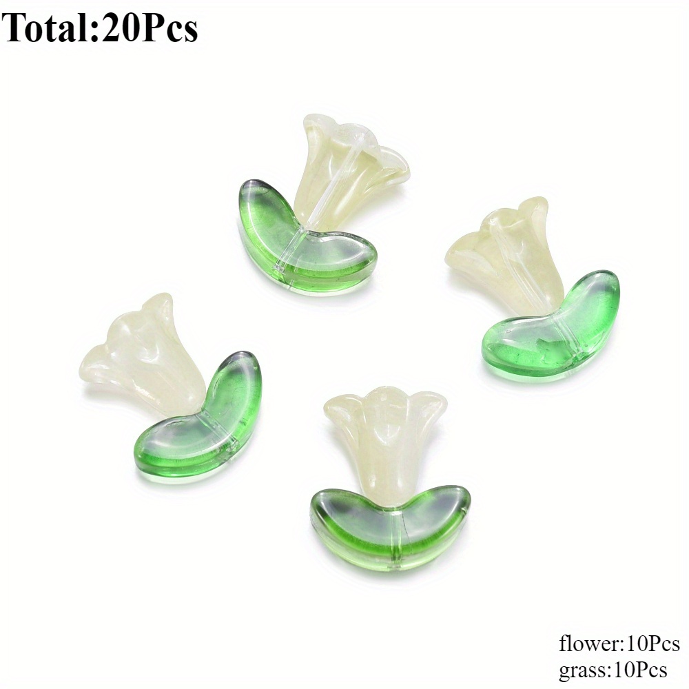20pcs Trumpet Flower Shape Beaded DIY Jewelry Making